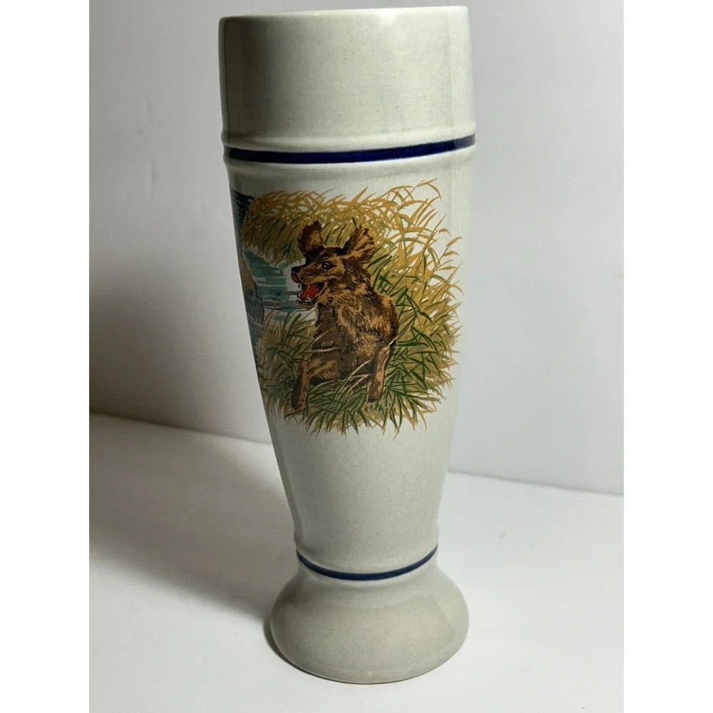 Vintage 80's Collectable German S.C. Eschenfelden Beer Stein Duck Hunting Dog‎